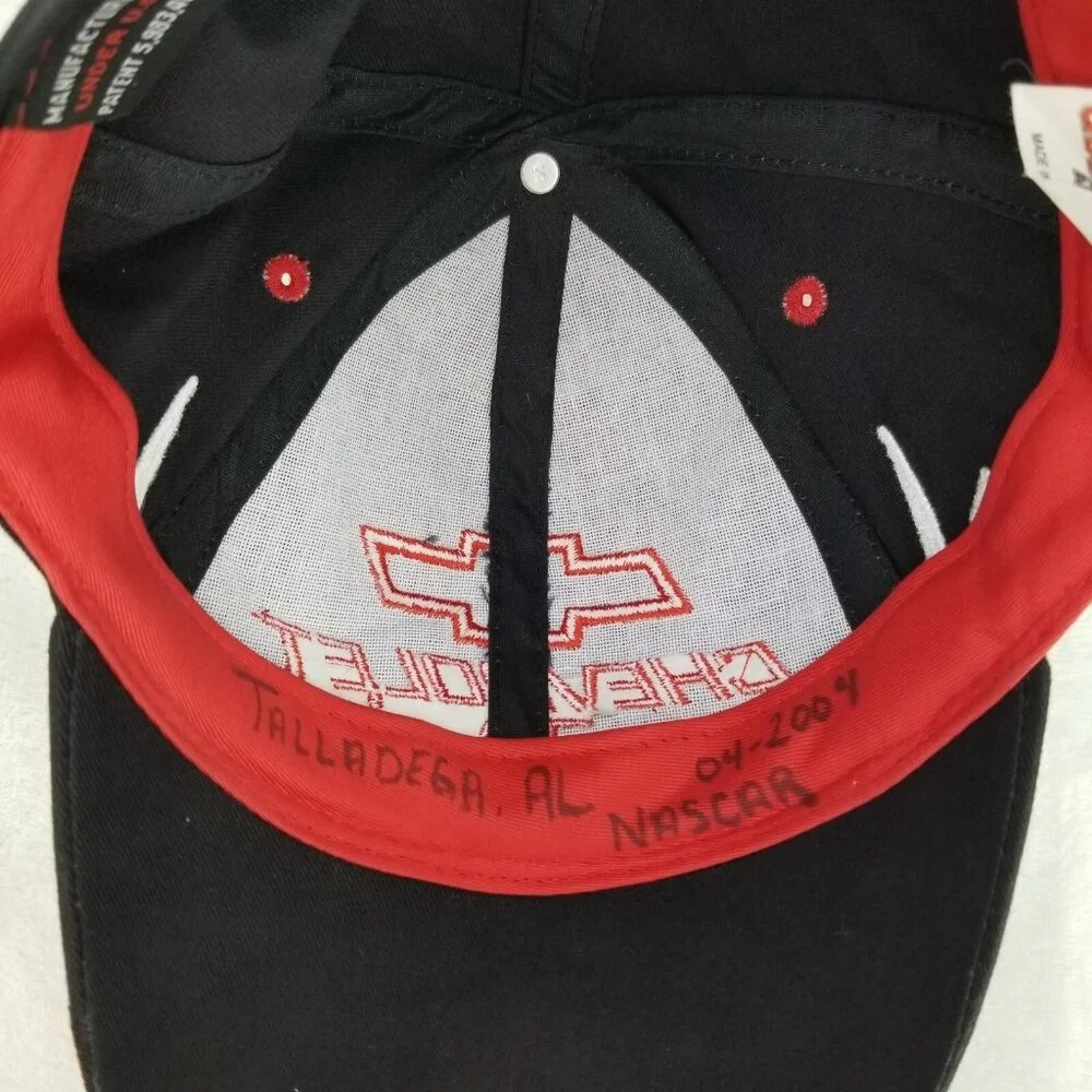 ✅VTG Chevrolet Racing Black OSFA Strapback Hat By Racing Champions Apparel 2004 - Picture 9 of 11